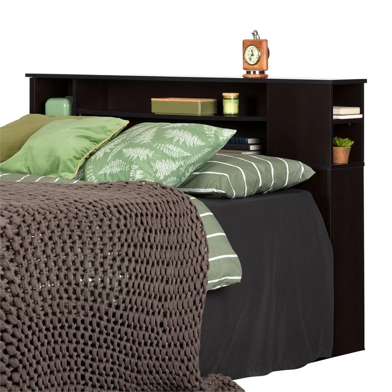 Discount 🔥 Pemberly Row Mid-Century Full Queen Storage Headboard In Chocolate ⭐ - Image 2