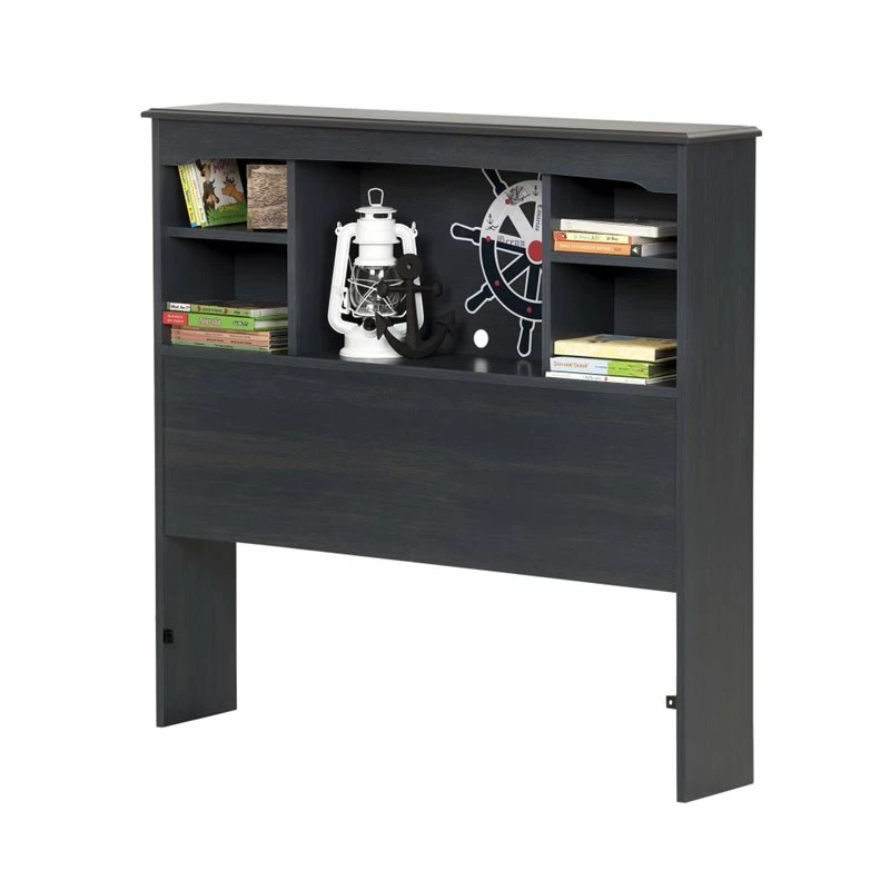 Discount 🌟 Pemberly Row Transitional Wood Twin Bookcase Headboard In Blueberry ❤️ - Image 3