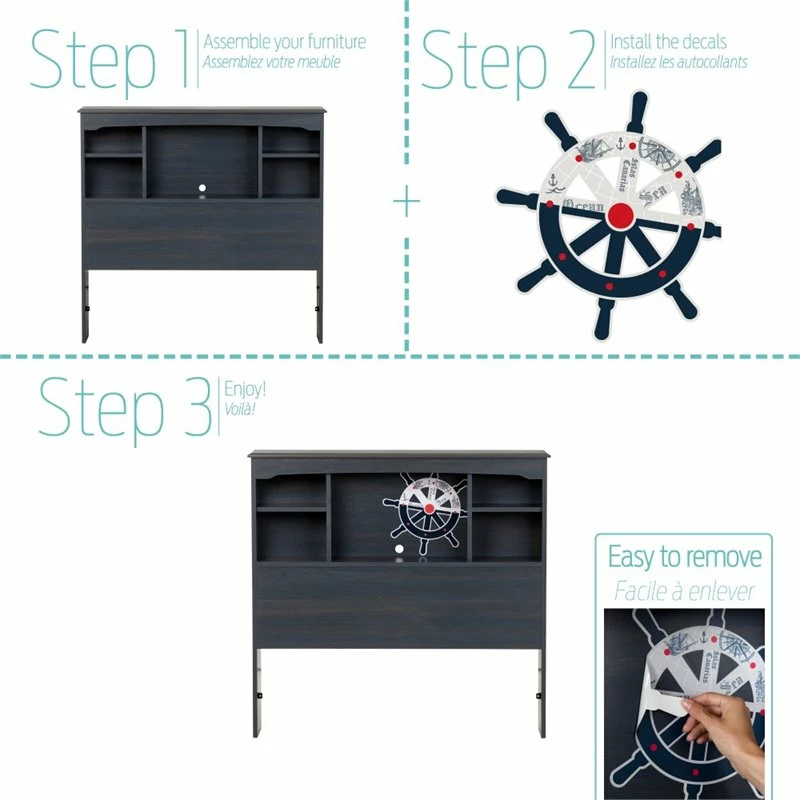 Discount 🌟 Pemberly Row Transitional Wood Twin Bookcase Headboard In Blueberry ❤️ - Image 7