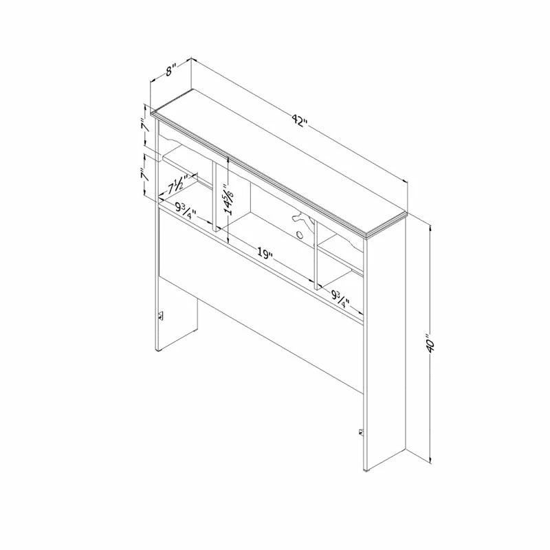 Discount 🌟 Pemberly Row Transitional Wood Twin Bookcase Headboard In Blueberry ❤️ - Image 8