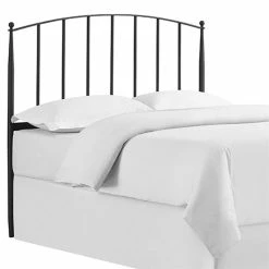 Best Sale 🥰 Atlin Designs Modern King Metal Spindle Headboard In Charcoal Black 😍