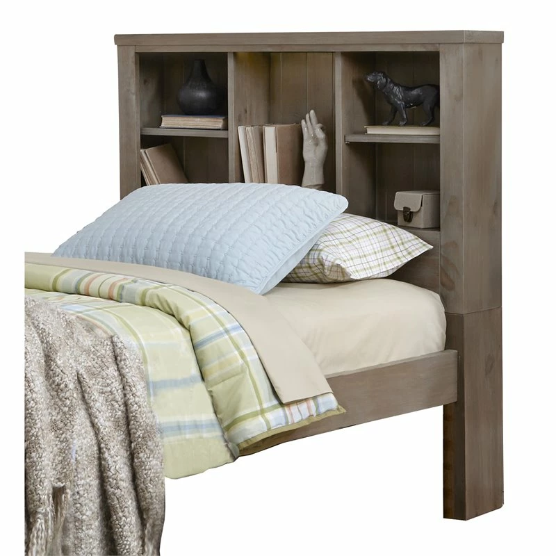 Wholesale ✨ Hillsdale Highlands Cliffside Wood Twin Bookcase Headboard In Driftwood 👏