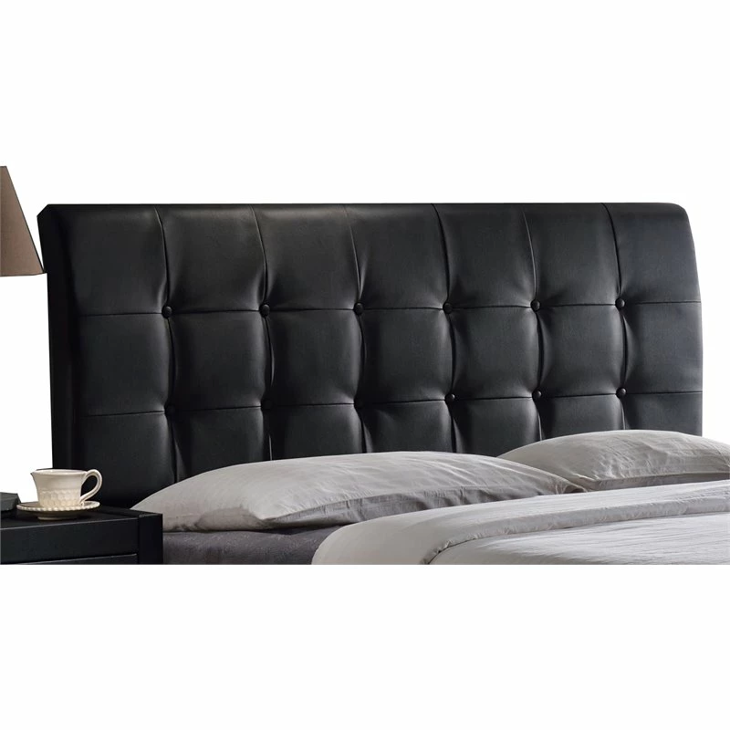 Cheap 🔔 Bowery Hill Faux Leather Upholstered Queen Panel Headboard In Black ⭐