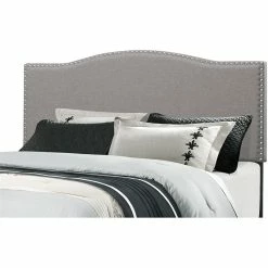 Best Pirce ❤️ Bowery Hill Full Or Queen Upholstered Nail Trim Headboard In Light Gray 🌟