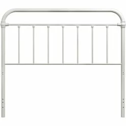 Best Sale ⭐ Bowery Hill King Metal Spindle Panel Headboard In White 🔔
