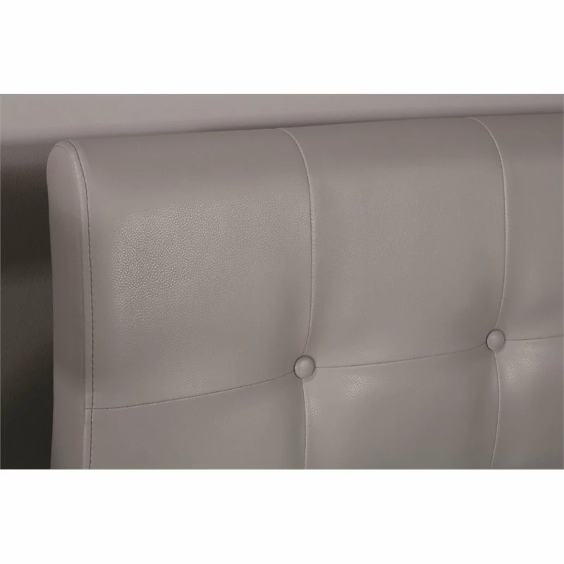 Best reviews of ✨ Bowery Hill Faux Leather Upholstered King Panel Headboard In Gray 😉 - Image 2