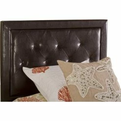Flash Sale 😉 Bowery Hill Faux Leather Tufted Twin Panel Headboard With Frame In Brown 🛒