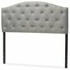 New 🧨 Maklaine Modern Upholstered Tufted Full Panel Headboard In Gray 😉