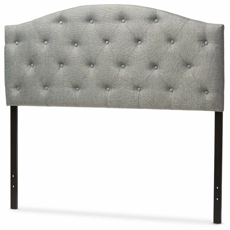 New ๐งจ Maklaine Modern Upholstered Tufted Full Panel Headboard In Gray ๐