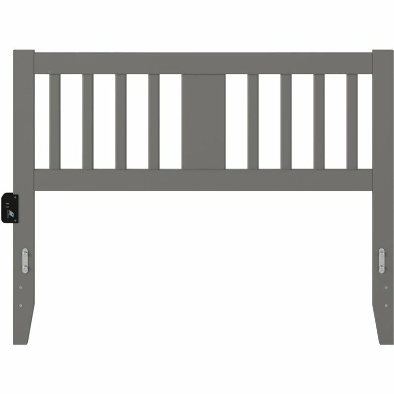 Buy ๐ Pemberly Row Full Spindle Headboard With USB Turbo Charger In Gray ๐ - Image 3