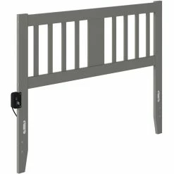 Buy ๐ Pemberly Row Full Spindle Headboard With USB Turbo Charger In Gray ๐