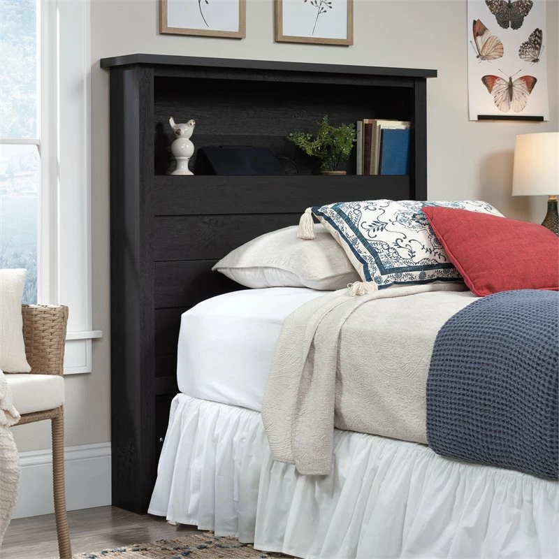 Deals 😉 Pemberly Row Twin Wooden Bookcase Headboard In Raven Oak 🌟 - Image 9