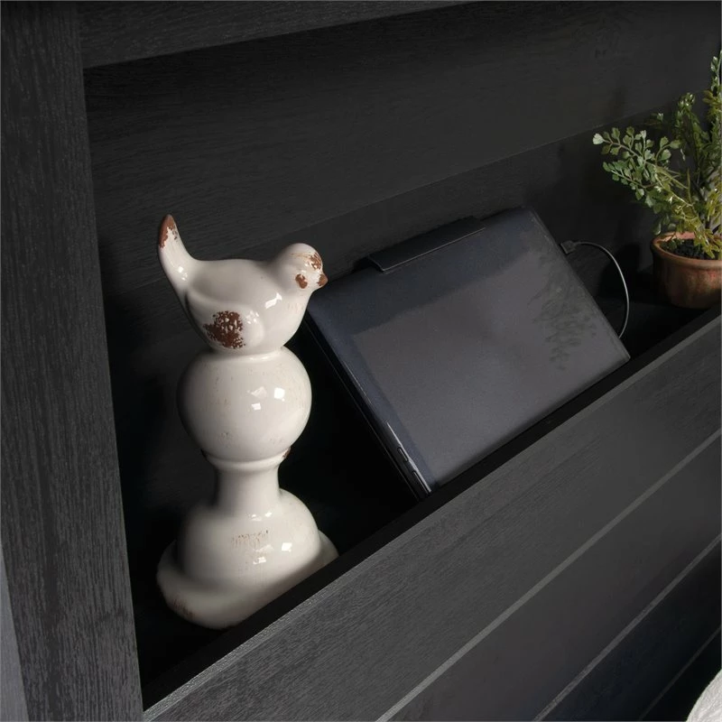 Deals 😉 Pemberly Row Twin Wooden Bookcase Headboard In Raven Oak 🌟 - Image 3