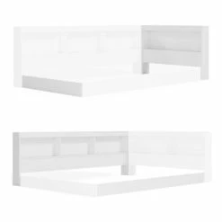 New 🔥 Home Square 2-Piece Set With 80.43 Inch & 81.06 Inch Headboard Storage Bookcases 💯