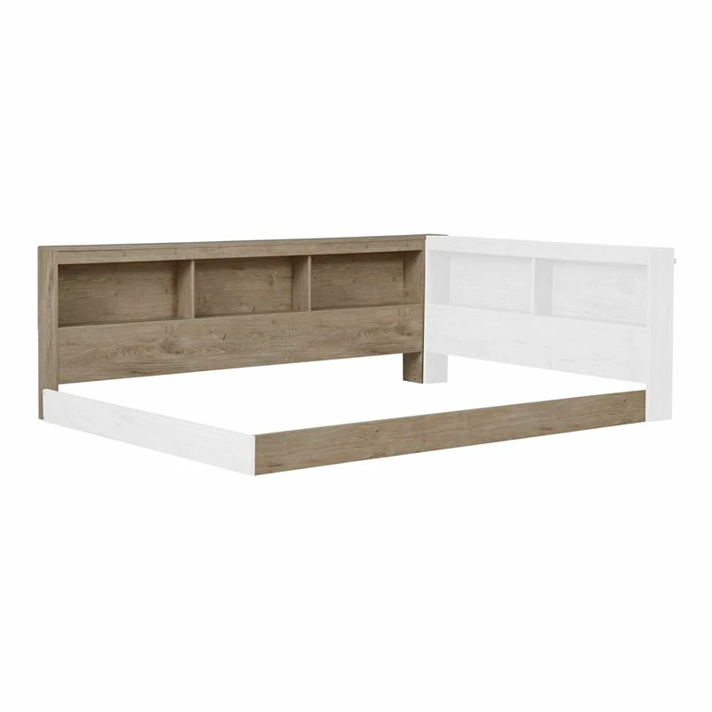 Discount 🛒 Home Square 2-Piece Set With 2 Headboard Storage Bookcases In Natural 😍 - Image 2