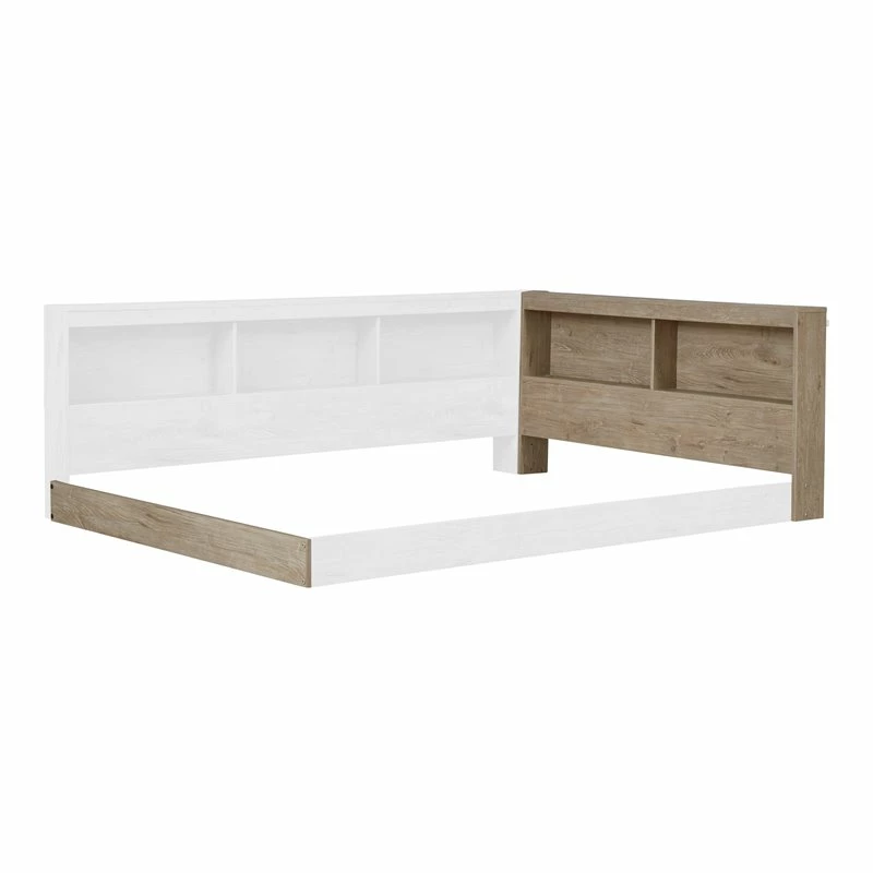 Cheap ๐ Home Square 2-Piece Set With 2 Headboard Storage Bookcases In Natural Finish ๐ - Image 3