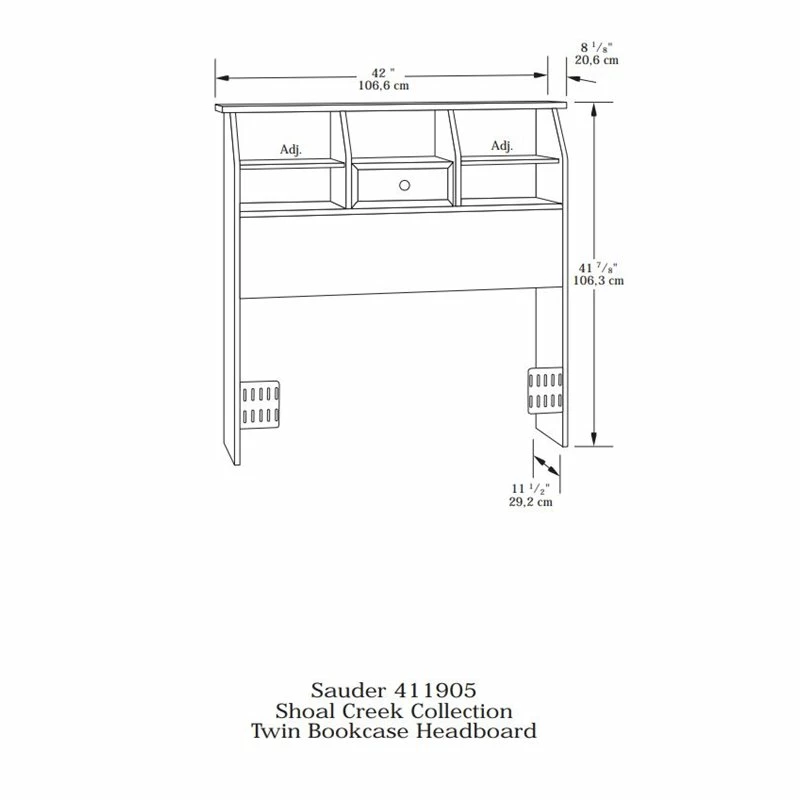 Cheap 🔥 Sauder Shoal Creek Twin Bookcase Headboard In White ✔️ - Image 3