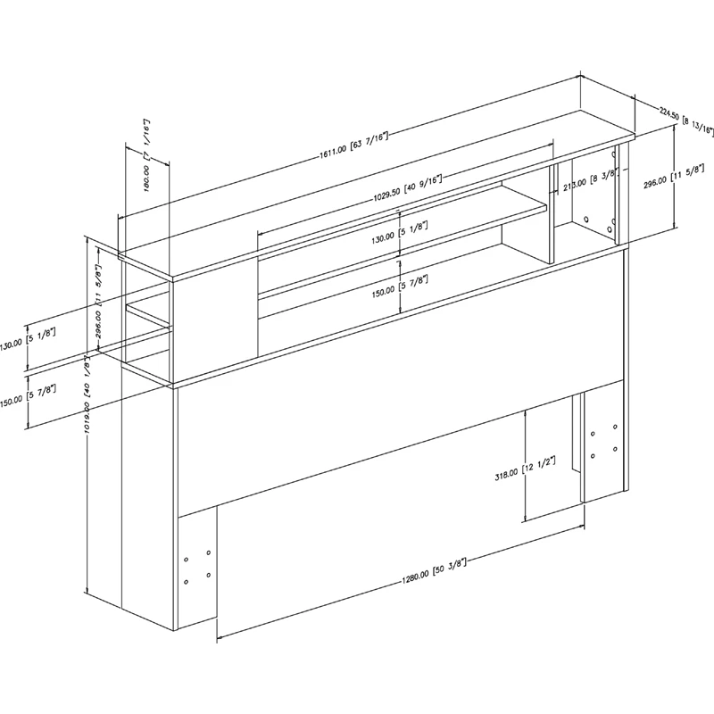 Cheap ๐ฅ South Shore Vito Full-Queen Bookcase Headboard In Gray โ๏ธ - Image 5