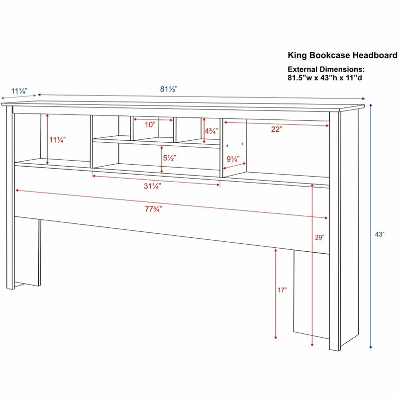 Wholesale ๐ Prepac Monterey King Bookcase Headboard In White ๐ - Image 3